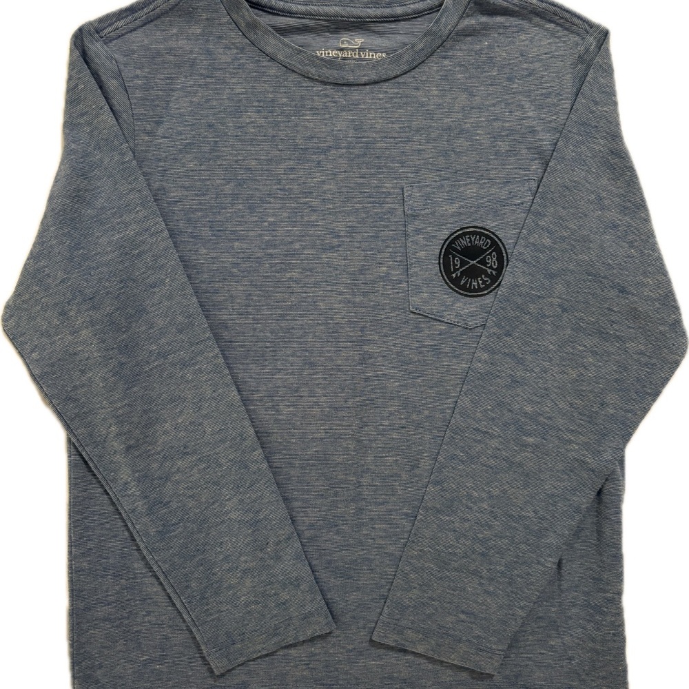 Vineyard Vines Heathered Blue Pocket Tee